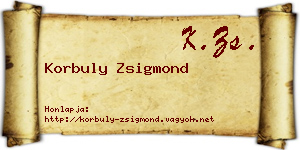 Korbuly Zsigmond névjegykártya