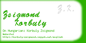 zsigmond korbuly business card